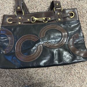 Coach tote/ vintage black and brown